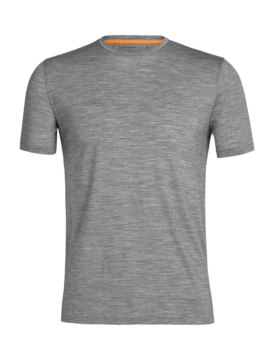 Men's Icebreaker Merino Sphere II Short Sleeve T Shirts Metro Heather | CA 1793CTVE